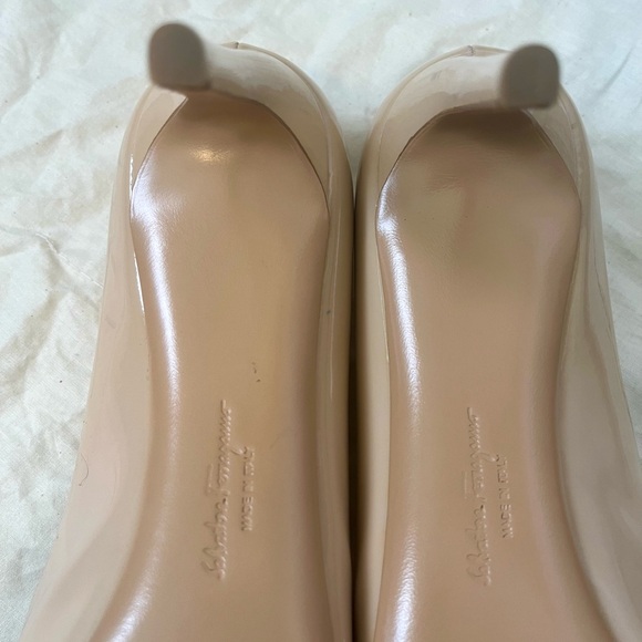 Salvatore Ferragamo Peep Toe Nude Heels - Picture 7 of 9